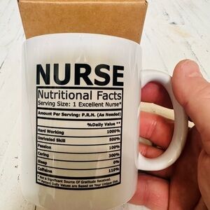 Nurse Nutritional Facts Ceramic Mug - White